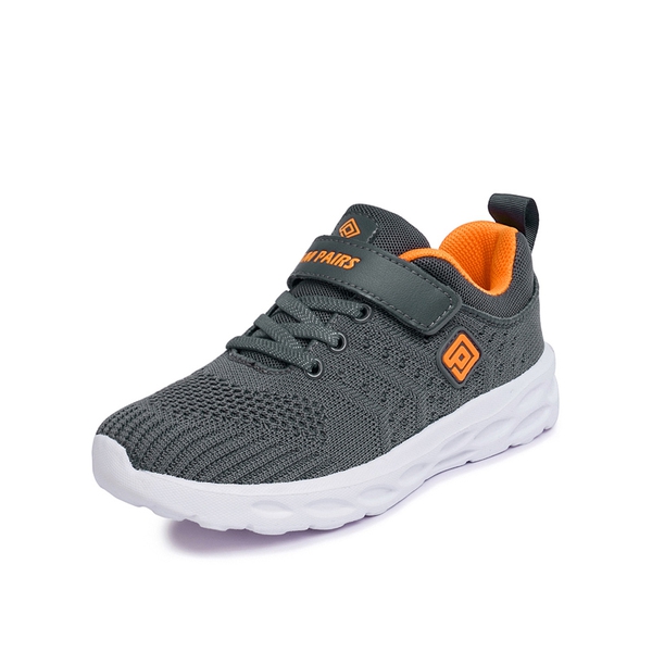 [EZ-Ons GoGetters] Kids Tennis Running Shoes - GREY ORANGE -  0